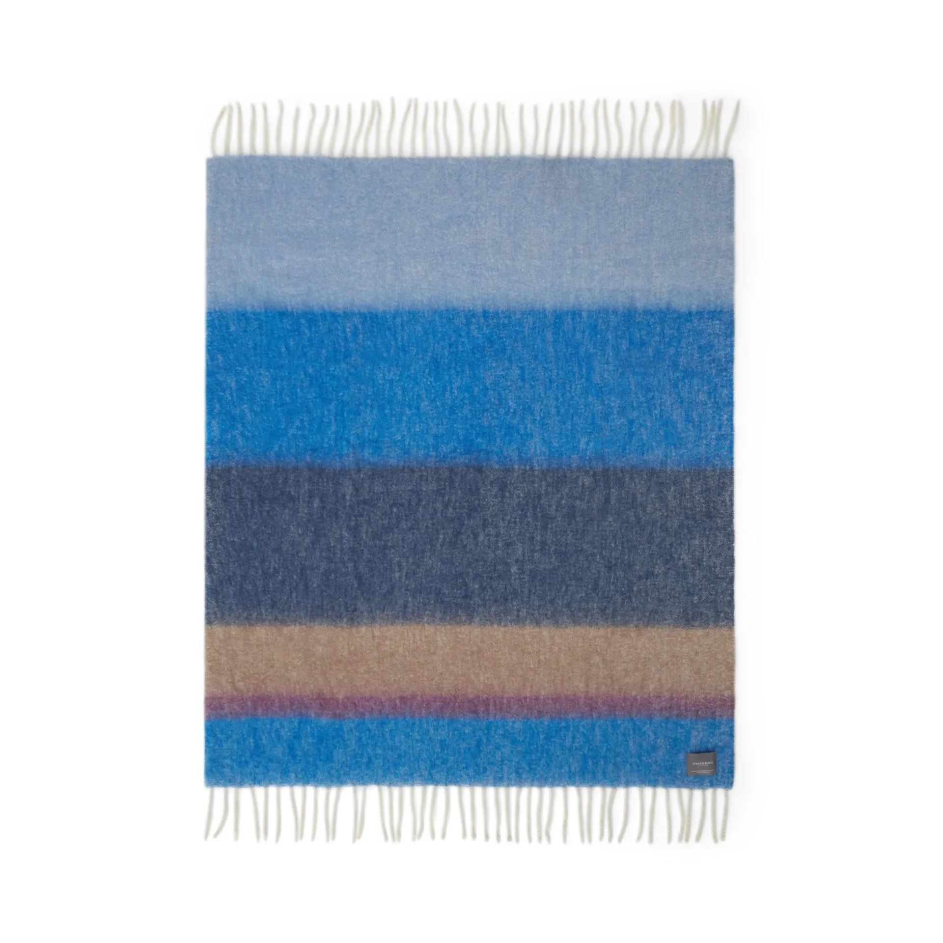 Mohair pledd, Stripe Blue, Azur & Camel Stackelbergs