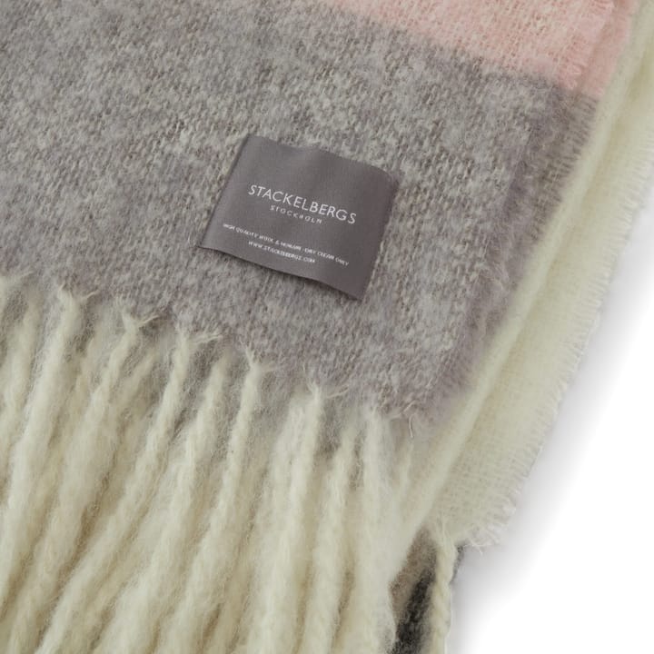 Mohair pledd, Stripe Brown, Black & Rose Stackelbergs