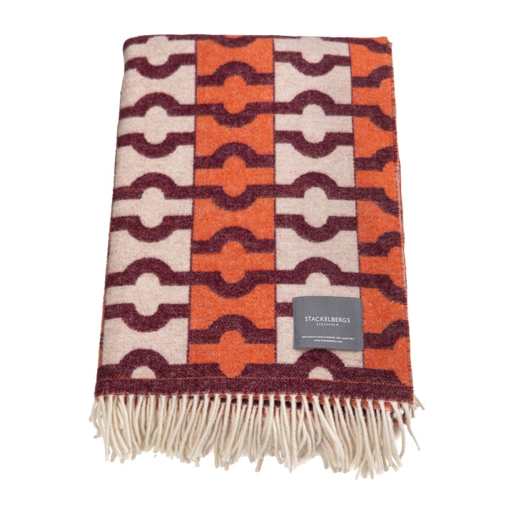 Wallpaper pledd - Orange, bordeaux & offwhite - Stackelbergs