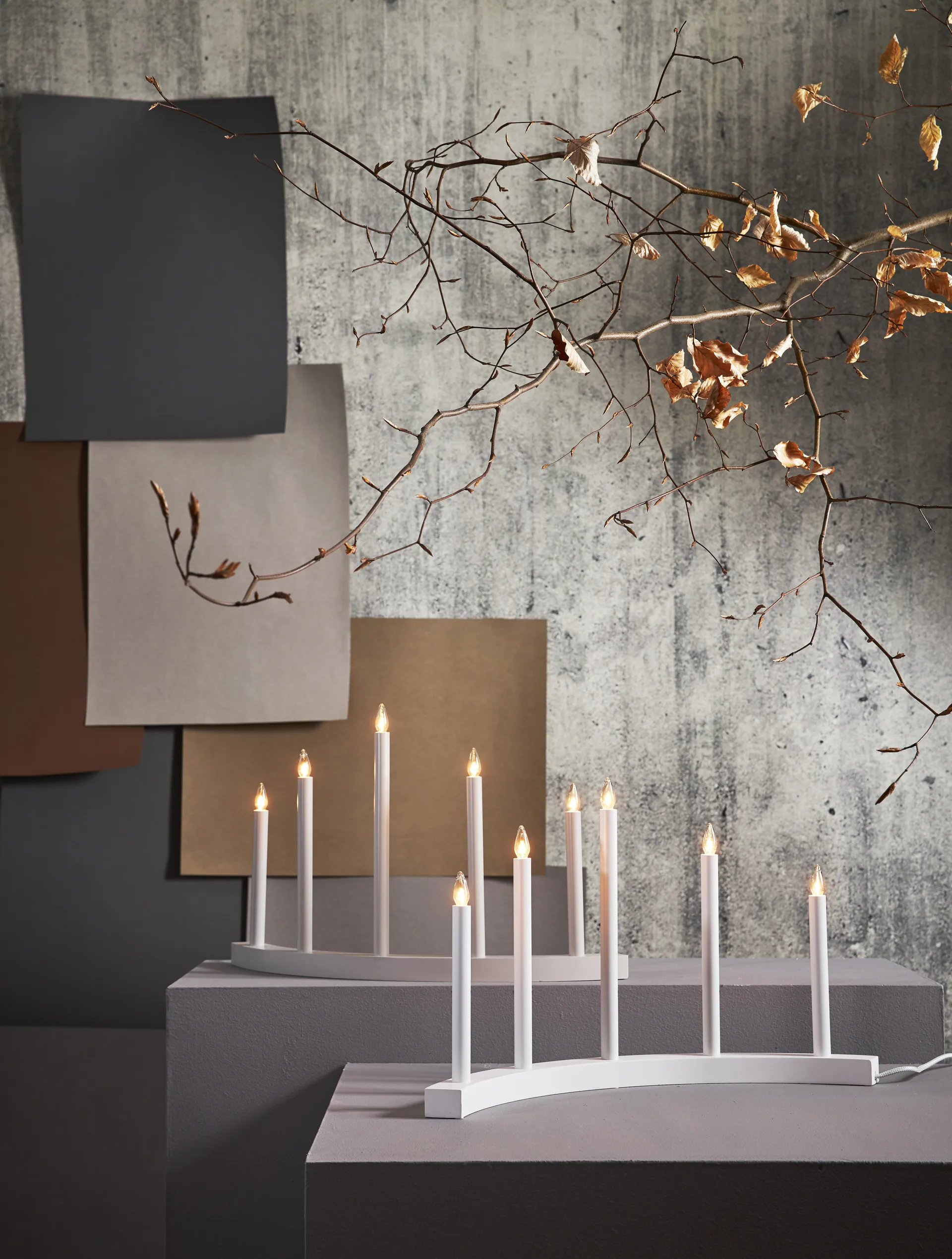 Accent adventslysestake, Hvit Star Trading