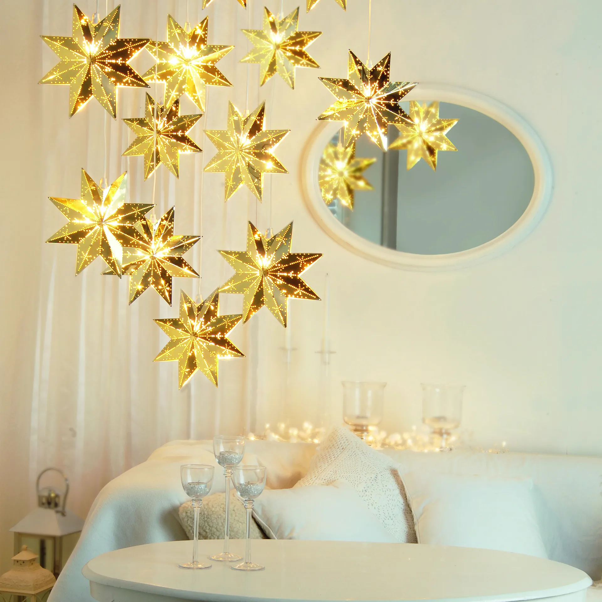 Classic adventsslysestake, messing Star Trading