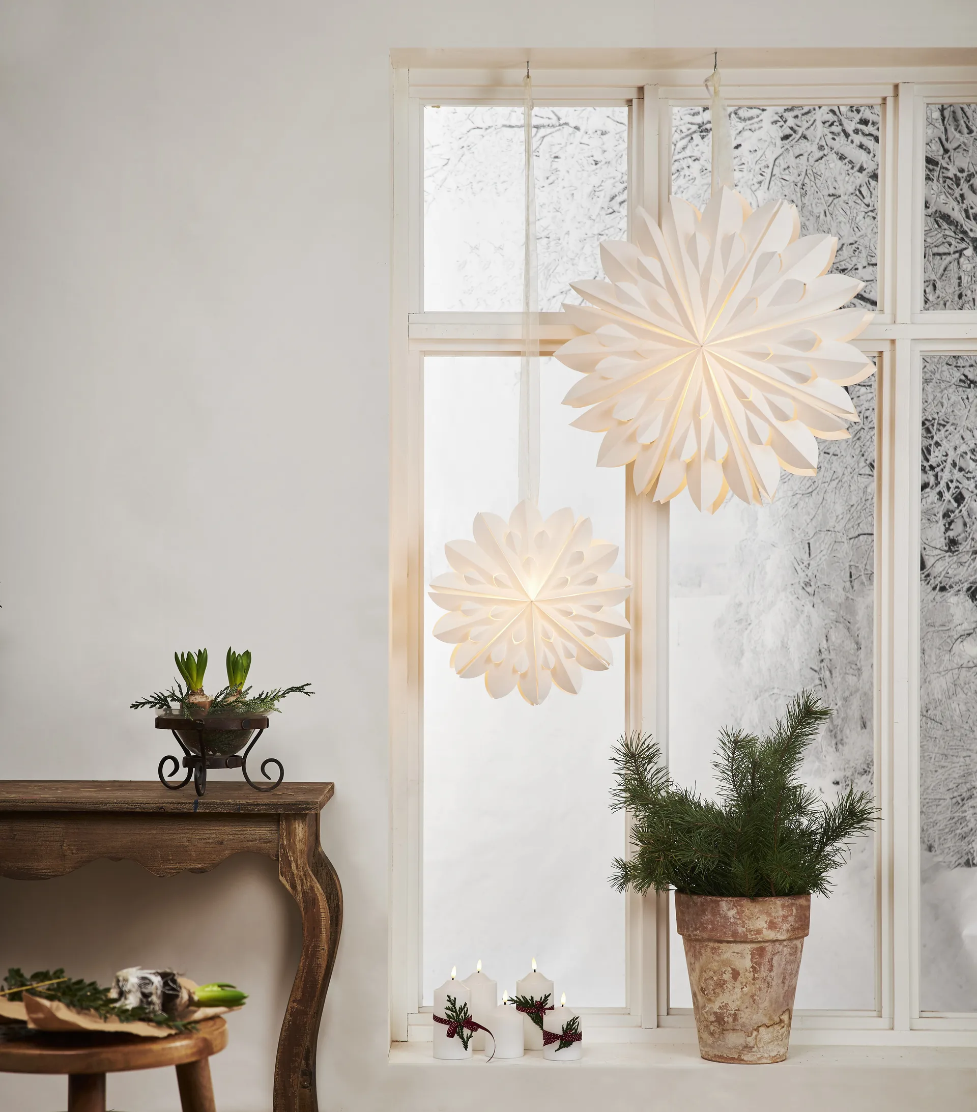 Clipp adventsstjerne Ø 40 cm, Hvit Star Trading