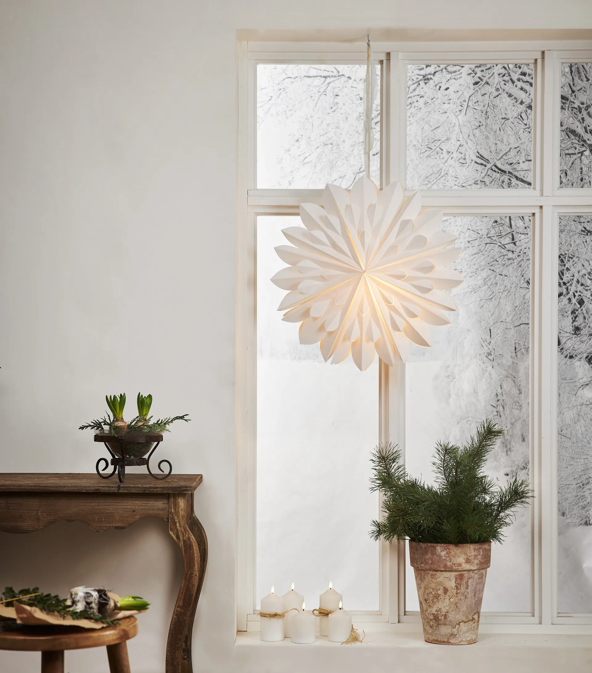 Clipp adventsstjerne Ø 60 cm, Hvit Star Trading