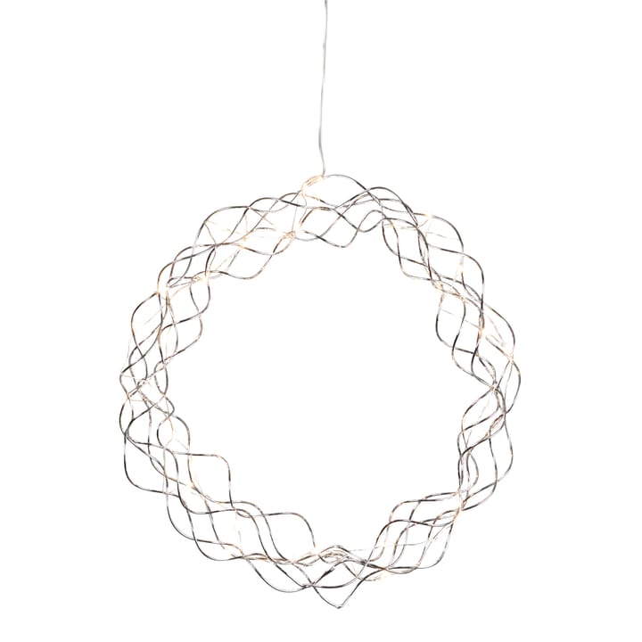 Curly krans med LED-lys 30 cm - krom - Star Trading