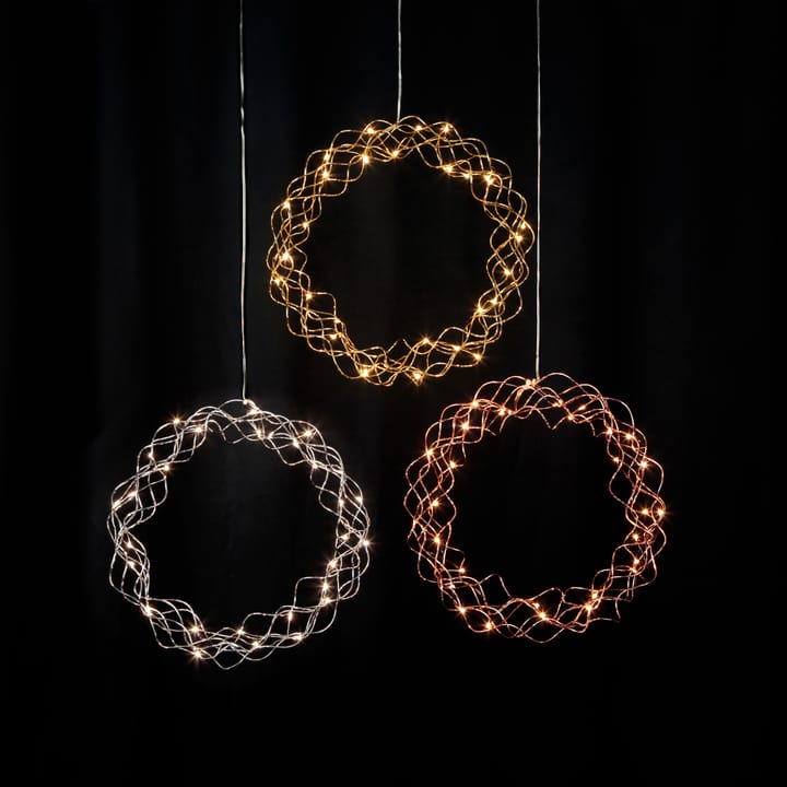 Curly krans med LED-lys 30 cm, Messing Star Trading