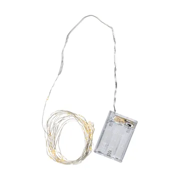 Dew Drop lysslynge LED batteri - 3 m, sølvtråd - Star Trading