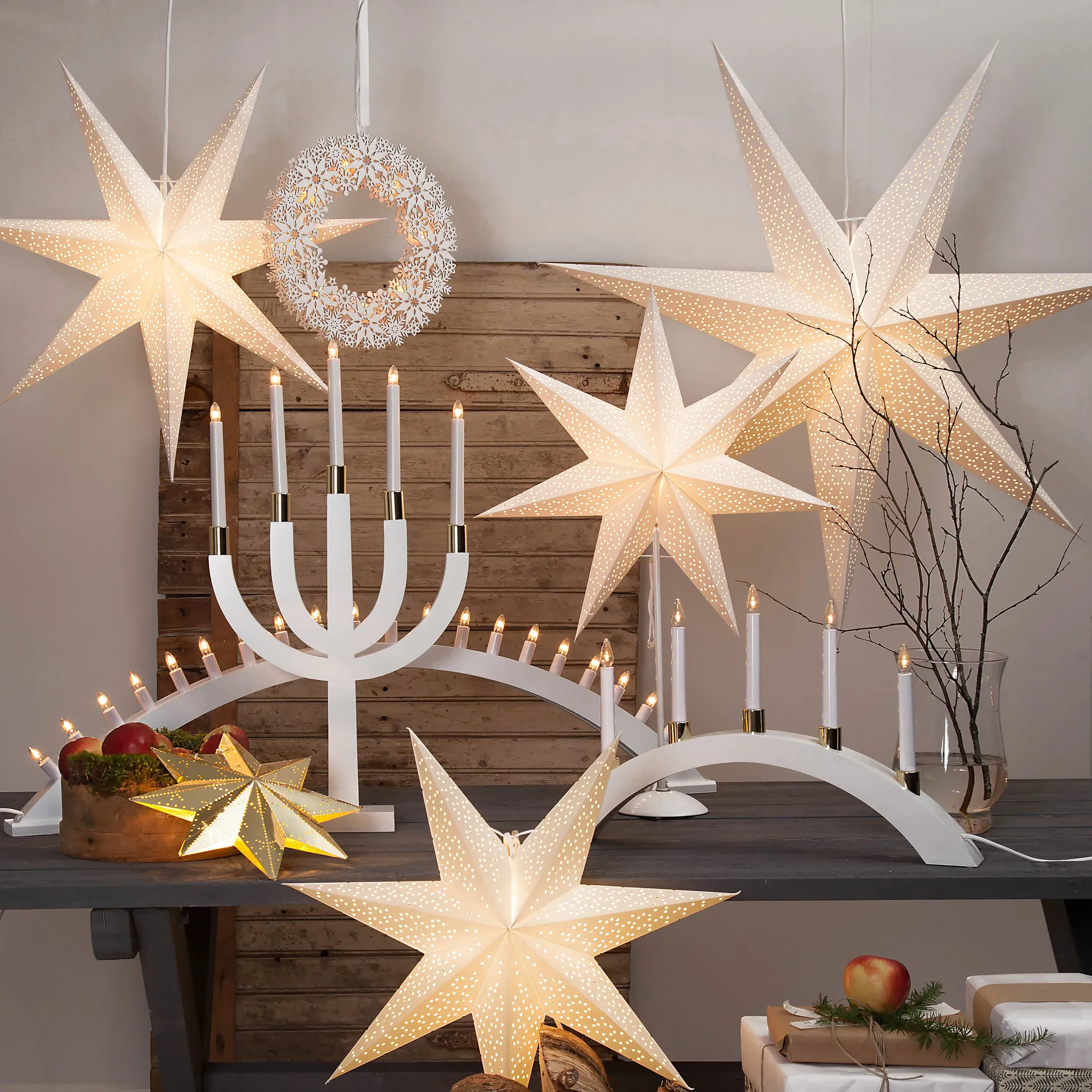 Dot adventsstjerne 54 cm, Hvit Star Trading