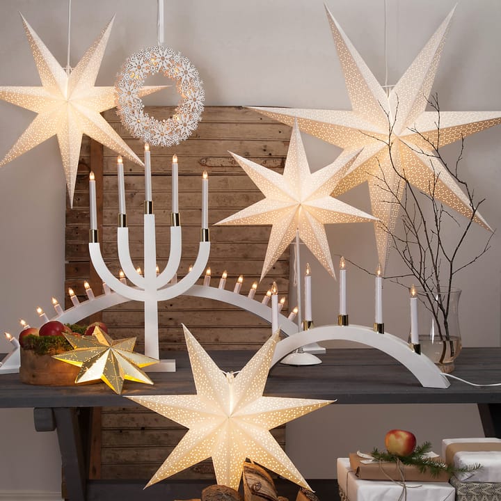 Elias adventsslysestake, hvit Star Trading