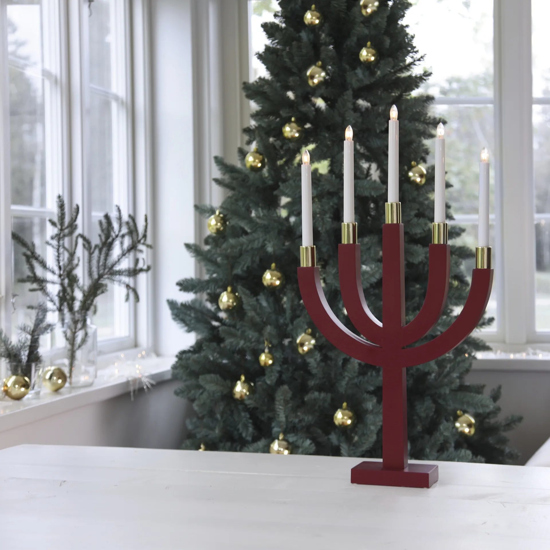 Elias adventsslysestake, rød Star Trading