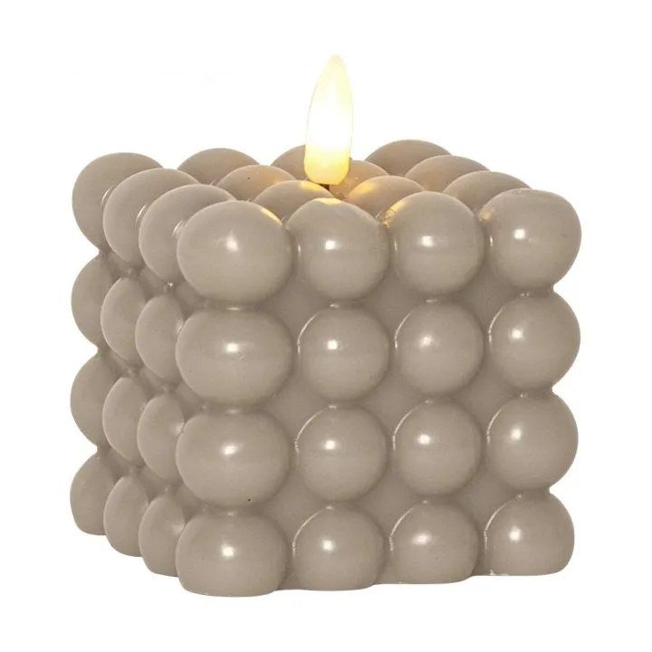 Flamme Dot blokklys Ø7,5x9,5 cm - Beige - Star Trading