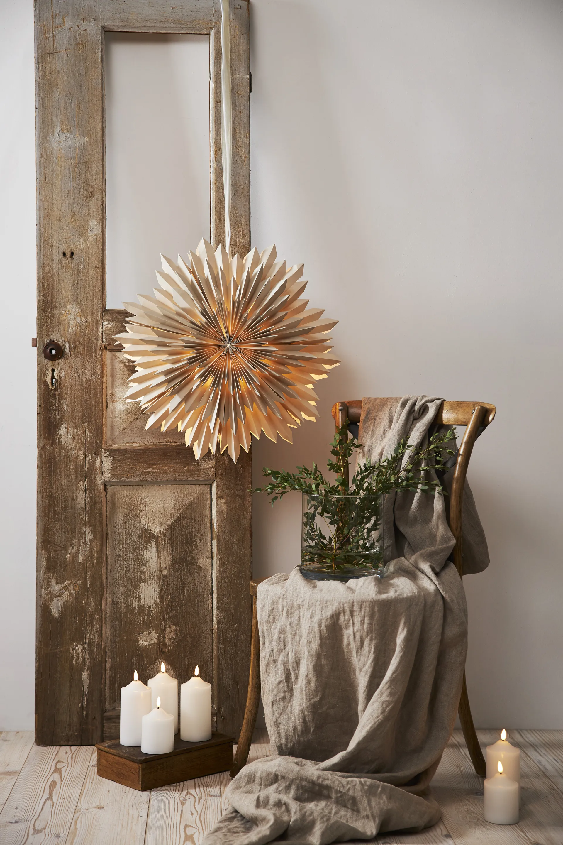 Ice adventsstjerne Ø 50 cm, Beige Star Trading