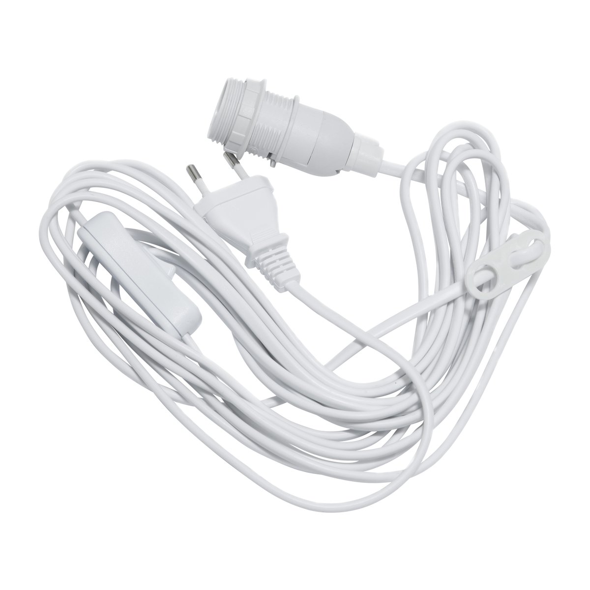 Star Trading Ledning med bryter E14 5m Hvit | Skandinavisk Design | Lampeoppheng & Lampeledninger | Hvit