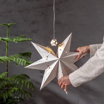 Lighty lysslynge, lyskilde til adventsstjerne - Hvit ball - Star Trading