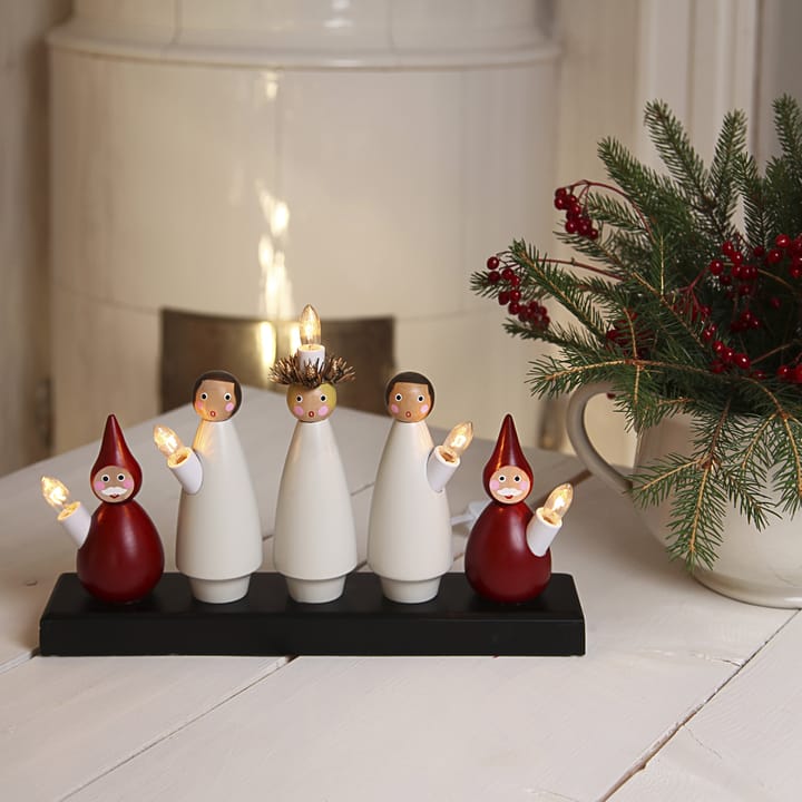 Luciakor adventlysestake, hvit-rød Star Trading