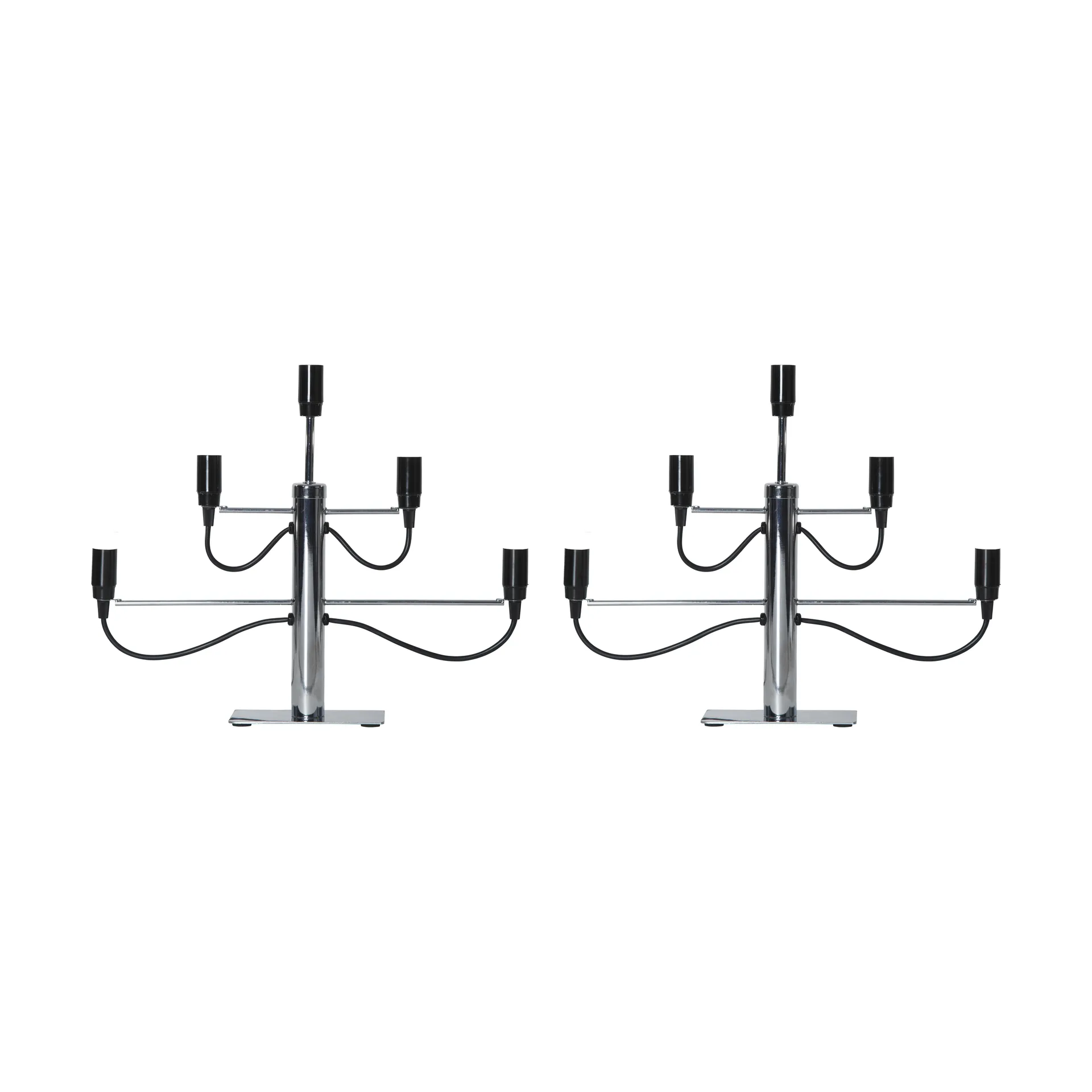 Milano 5 lysestake 46 cm 2-pakning - Krom,  Star Trading
