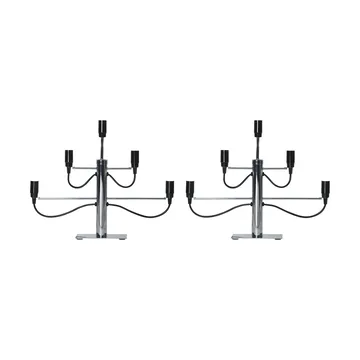 Milano 5 lysestake 46 cm 2-pakning - Krom - Star Trading