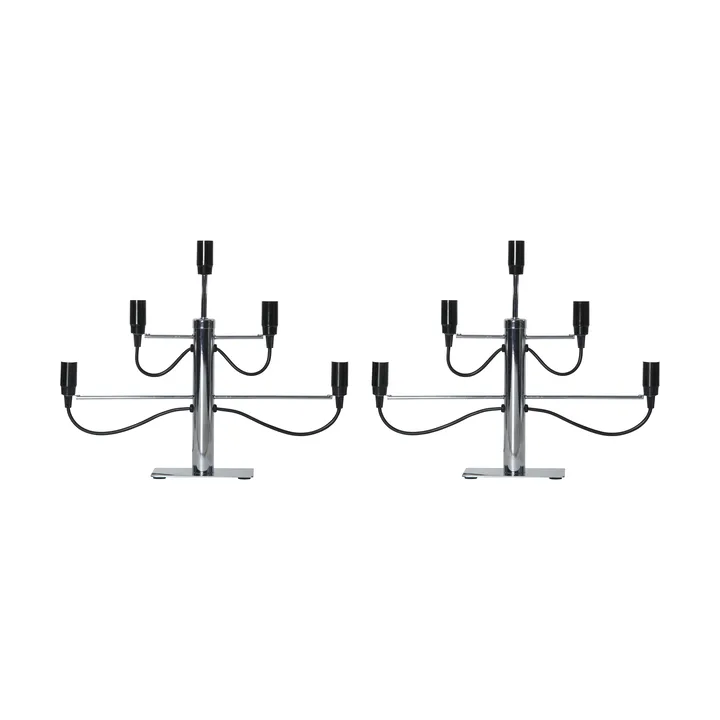 Milano 5 lysestake 46 cm 2-pakning - Krom - Star Trading