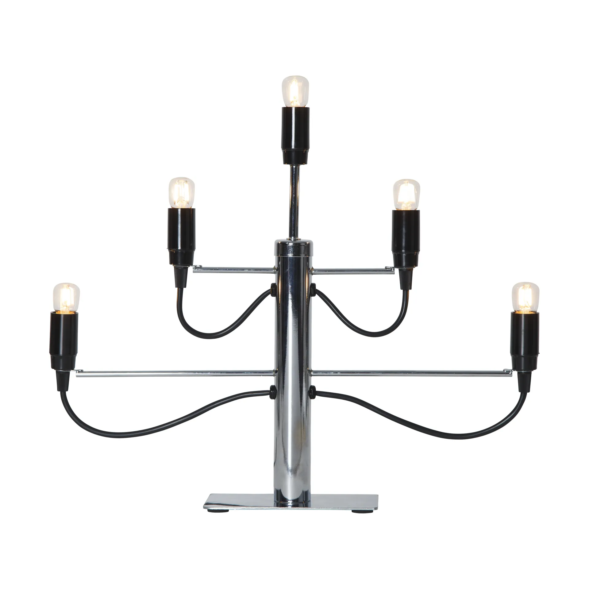 Milano 5 lysestake 46 cm 2-pakning - Krom,  Star Trading