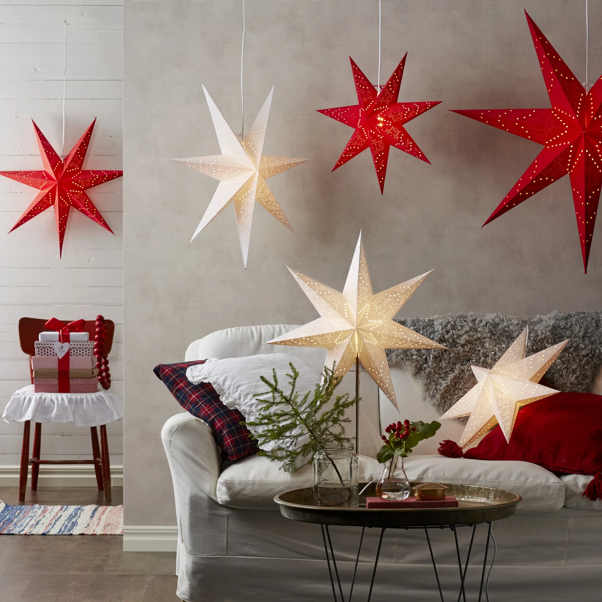 Sensy adventsstjerne 70 cm, Hvit Star Trading
