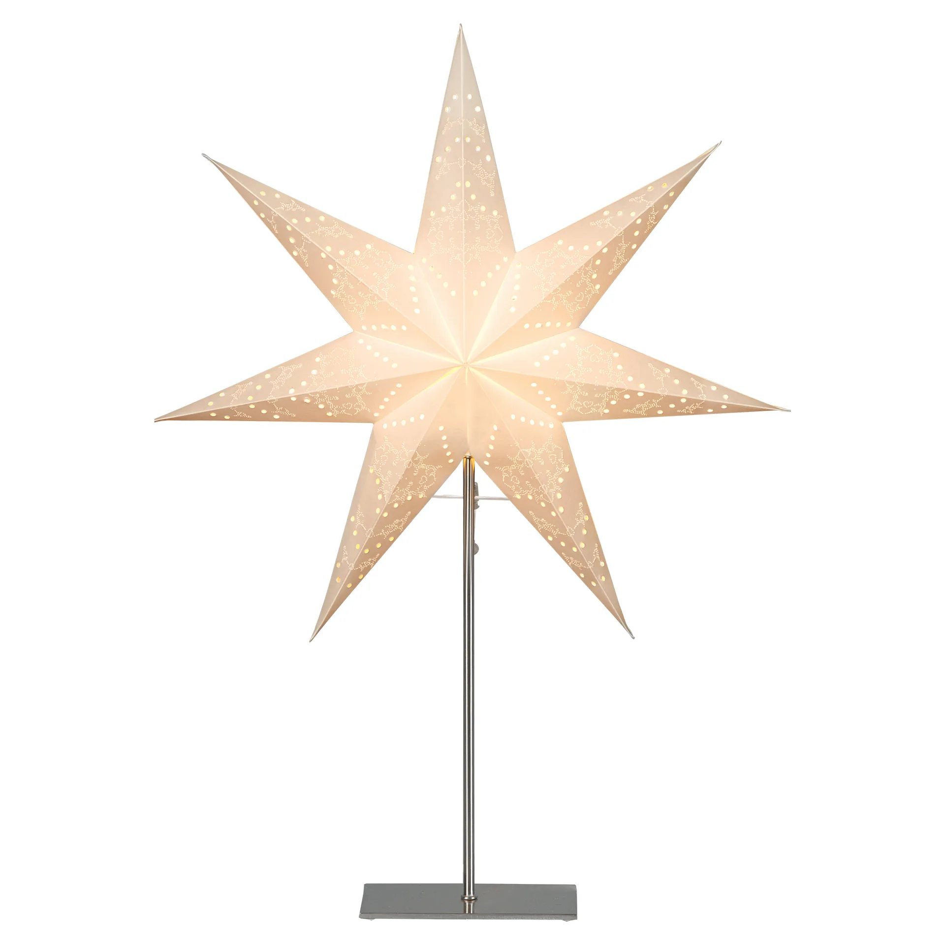 Sensy adventsstjerne på fot 78 cm, Hvit Star Trading
