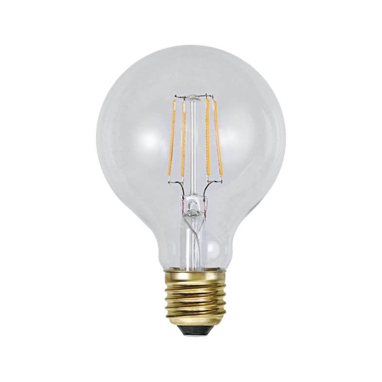 Star Trading E27 LED soft glow dimbar 8 cm, 2100 K | Skandinavisk Design | Lyspærer | Gjennomsiktig