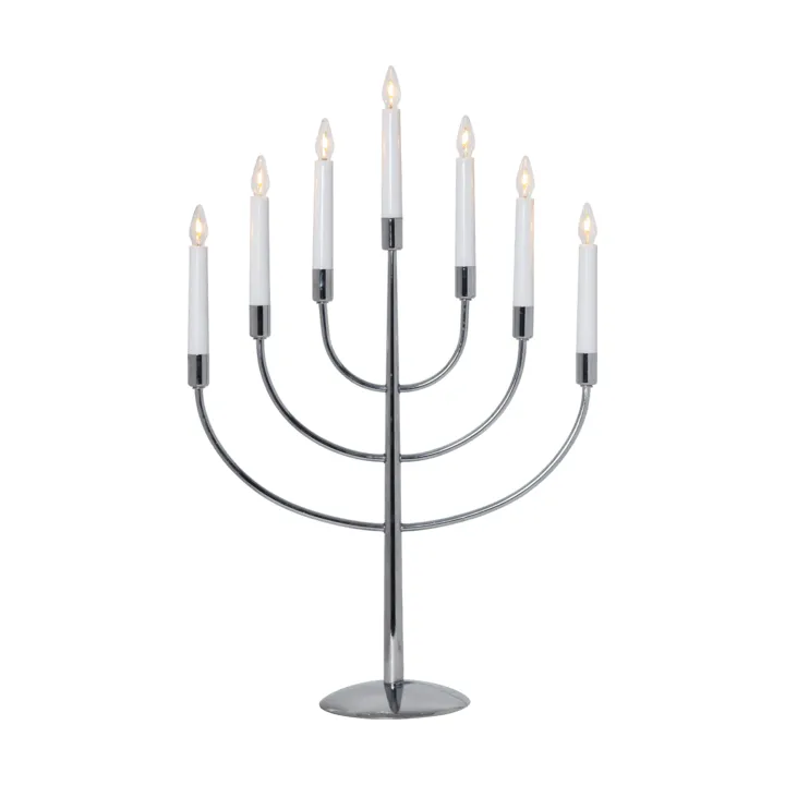 Titus lysestake 38 cm - Krommet metall - Star Trading