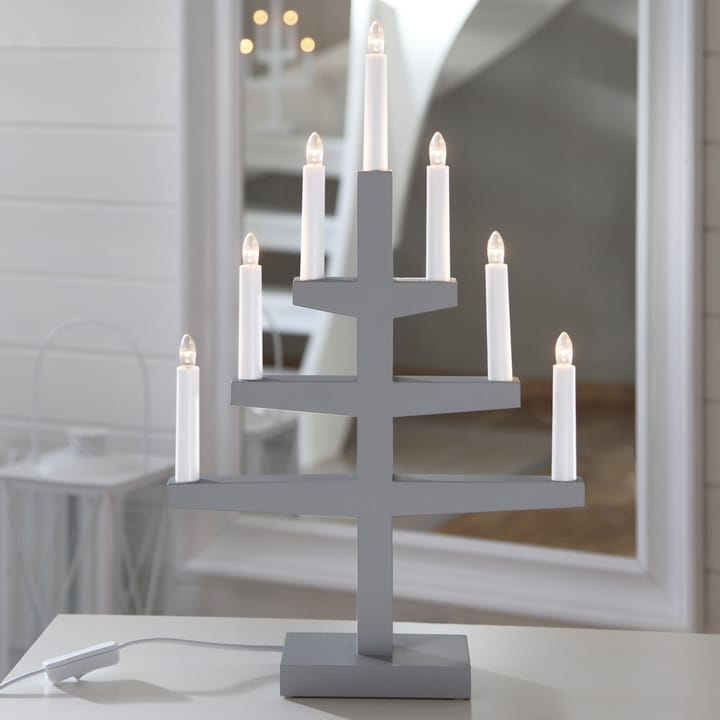 Trapp adventslysestake 54 cm, grå Star Trading