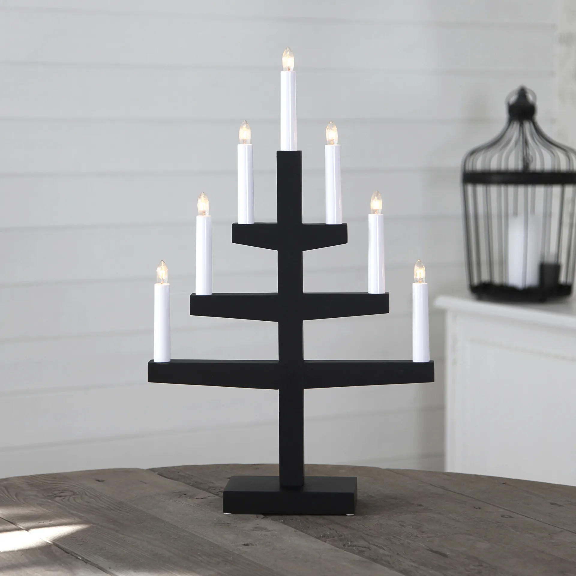 Trapp adventslysestake 54 cm, svart Star Trading