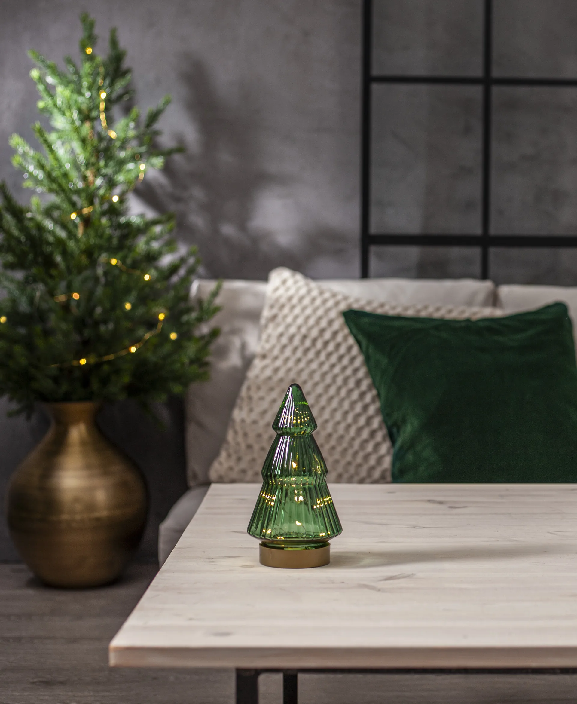 Verde glassdekorasjon LED 20 cm, Grønn Star Trading