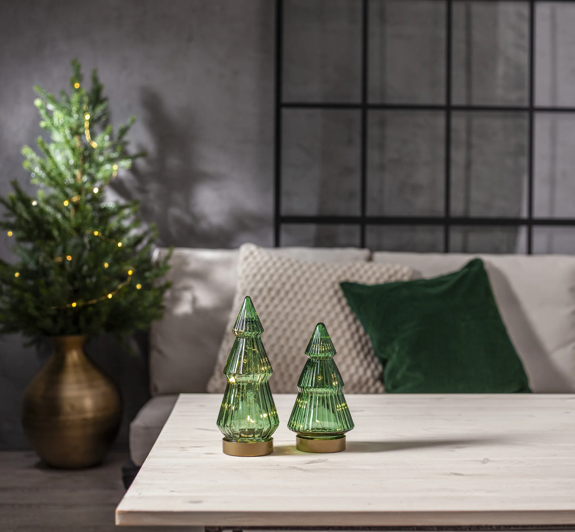 Verde glassdekorasjon LED 20 cm, Grønn Star Trading