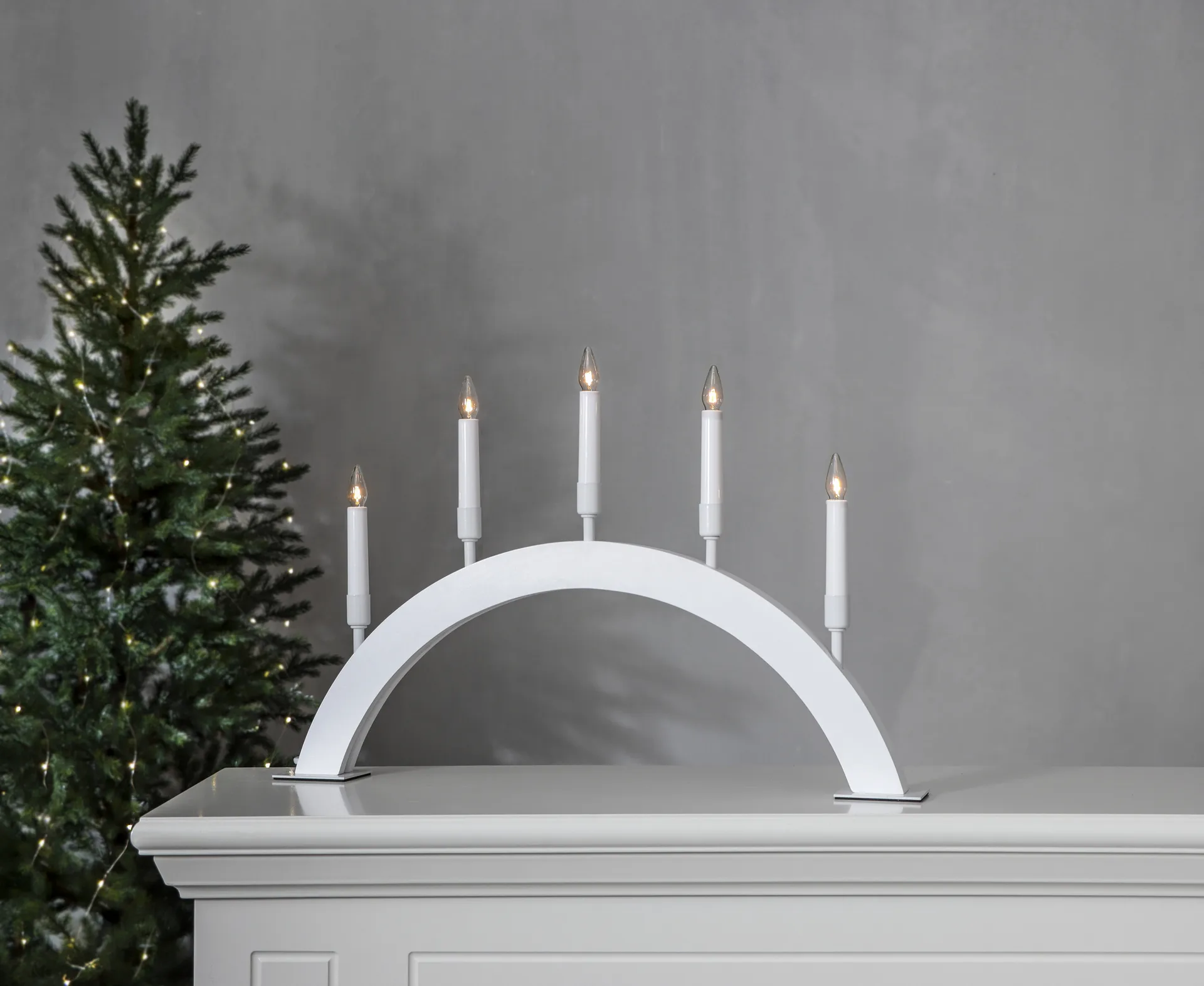 Vind bue adventslysestake, Hvit Star Trading