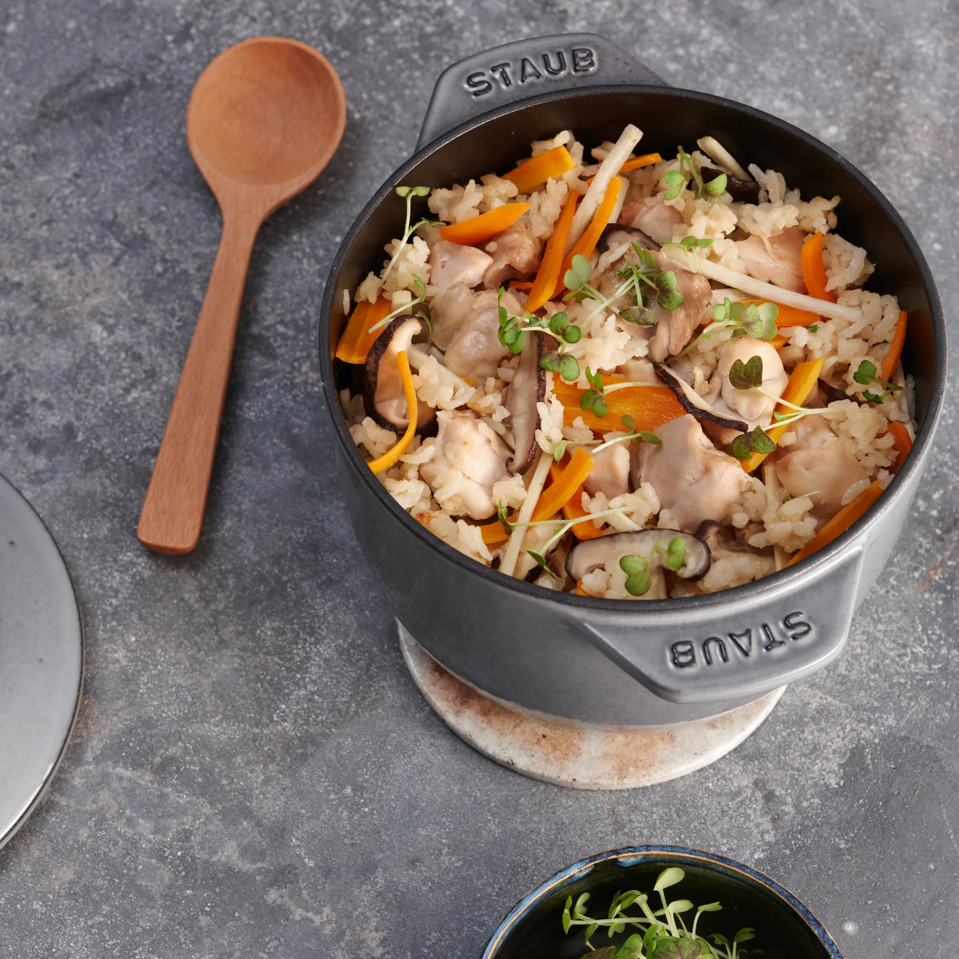 Rice cocotte støpejernsgryte 1,6 L, Grå STAUB