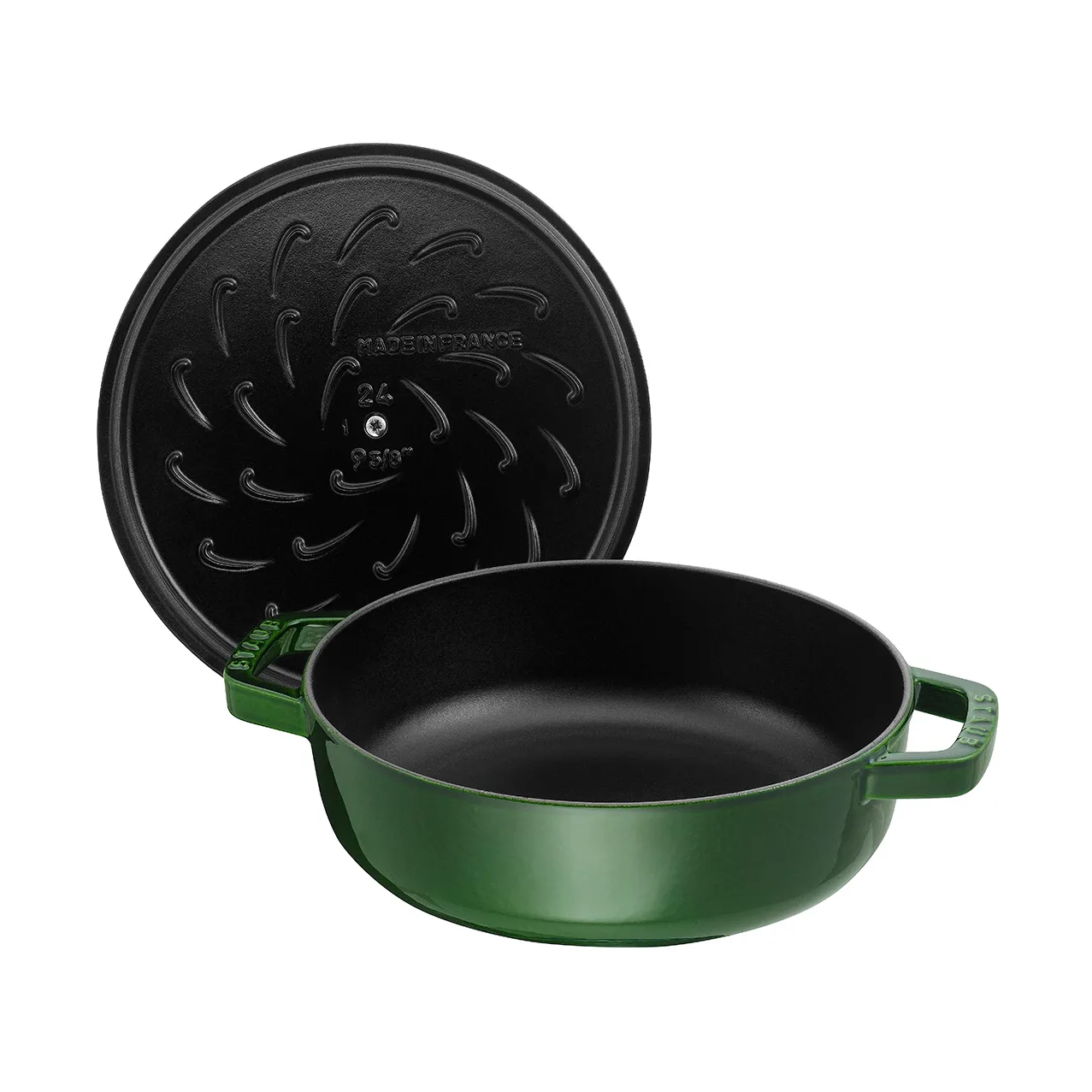 Staub Chistera traktørpanne støpejern Ø28 cm, Basilikagrønn STAUB