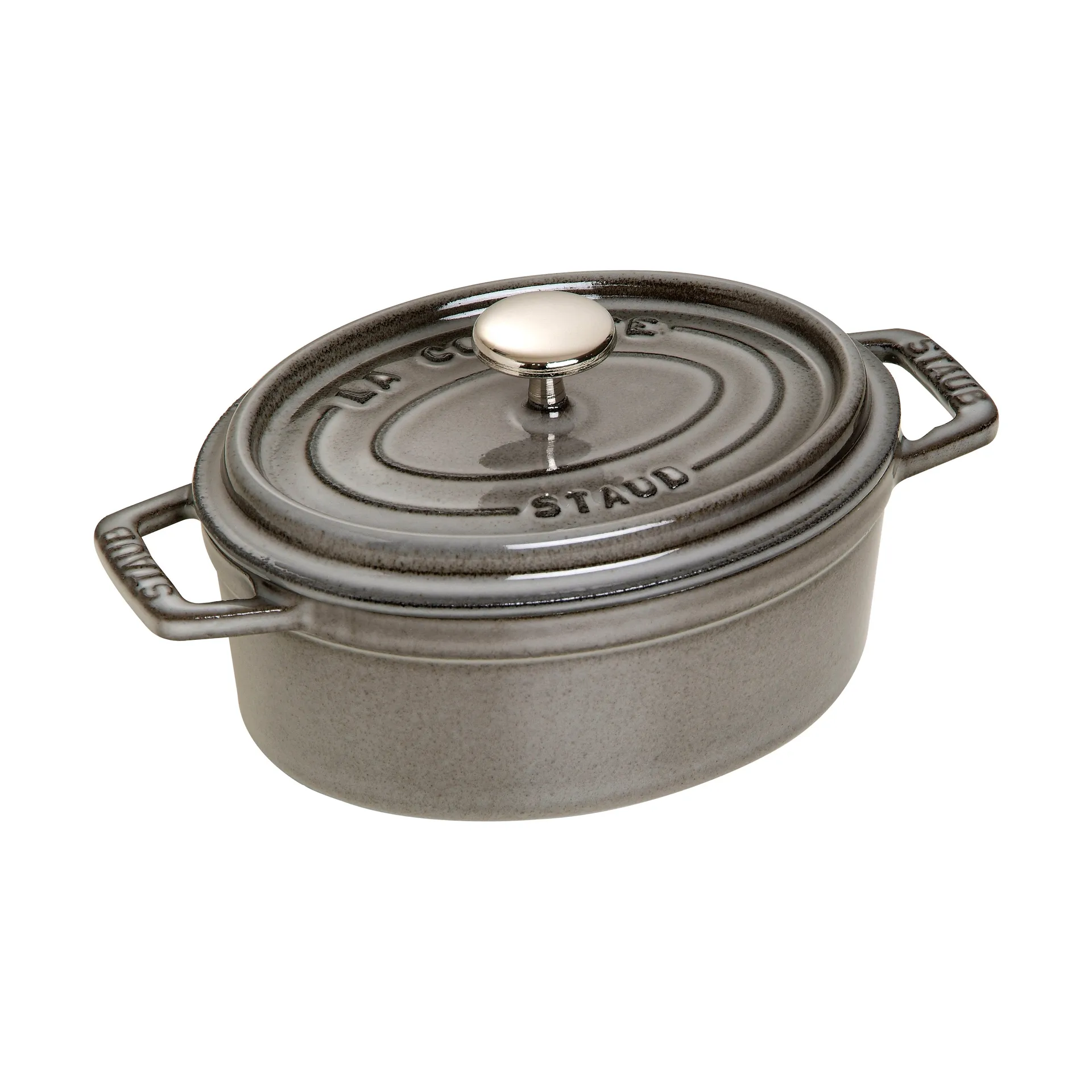 Staub La Cocotte oval gryte støpejern 1 L, Grafittgrå STAUB