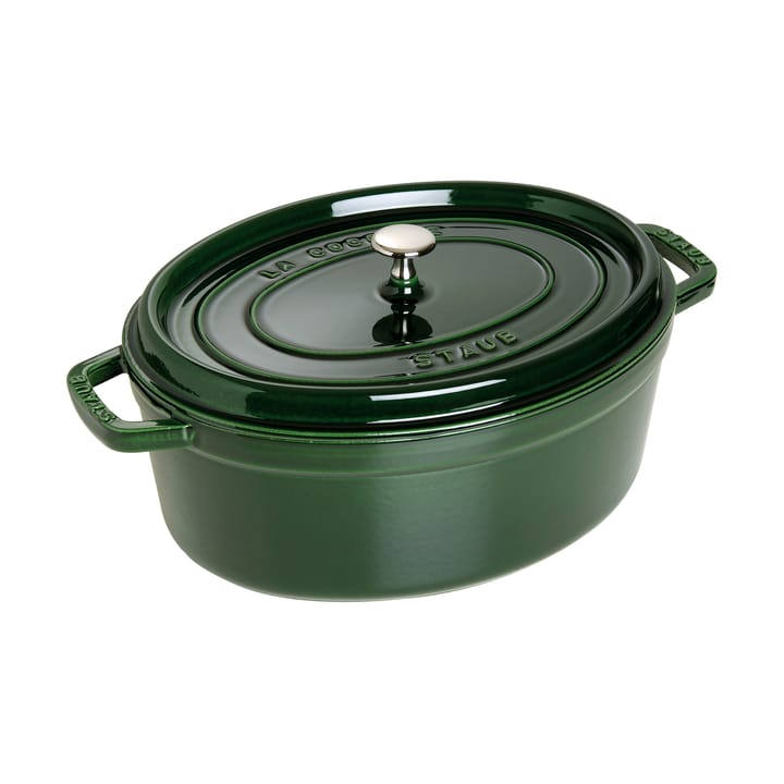 Staub La Cocotte oval gryte støpejern 5,5 L - Basilikagrønn - STAUB
