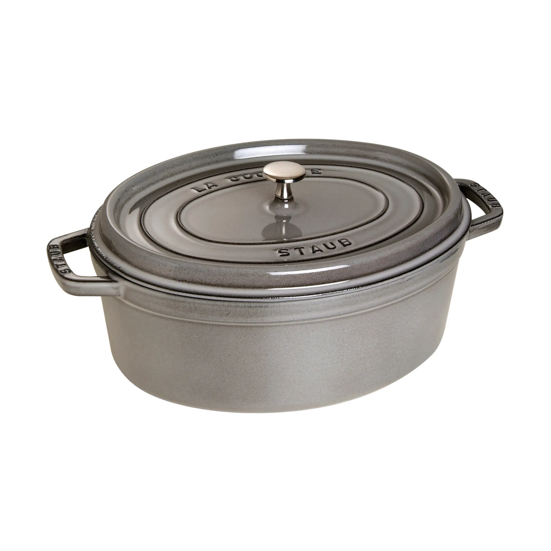 Staub La Cocotte oval gryte støpejern 6,7 L, Grafittgrå STAUB