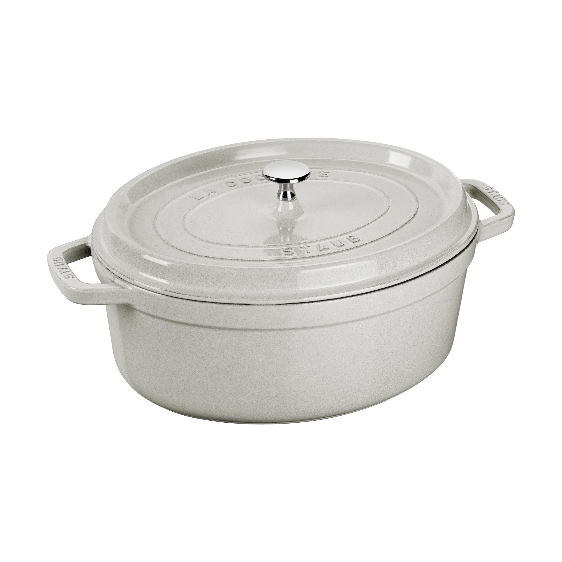 Staub La Cocotte oval gryte støpejern 6,7 L, White truffle STAUB