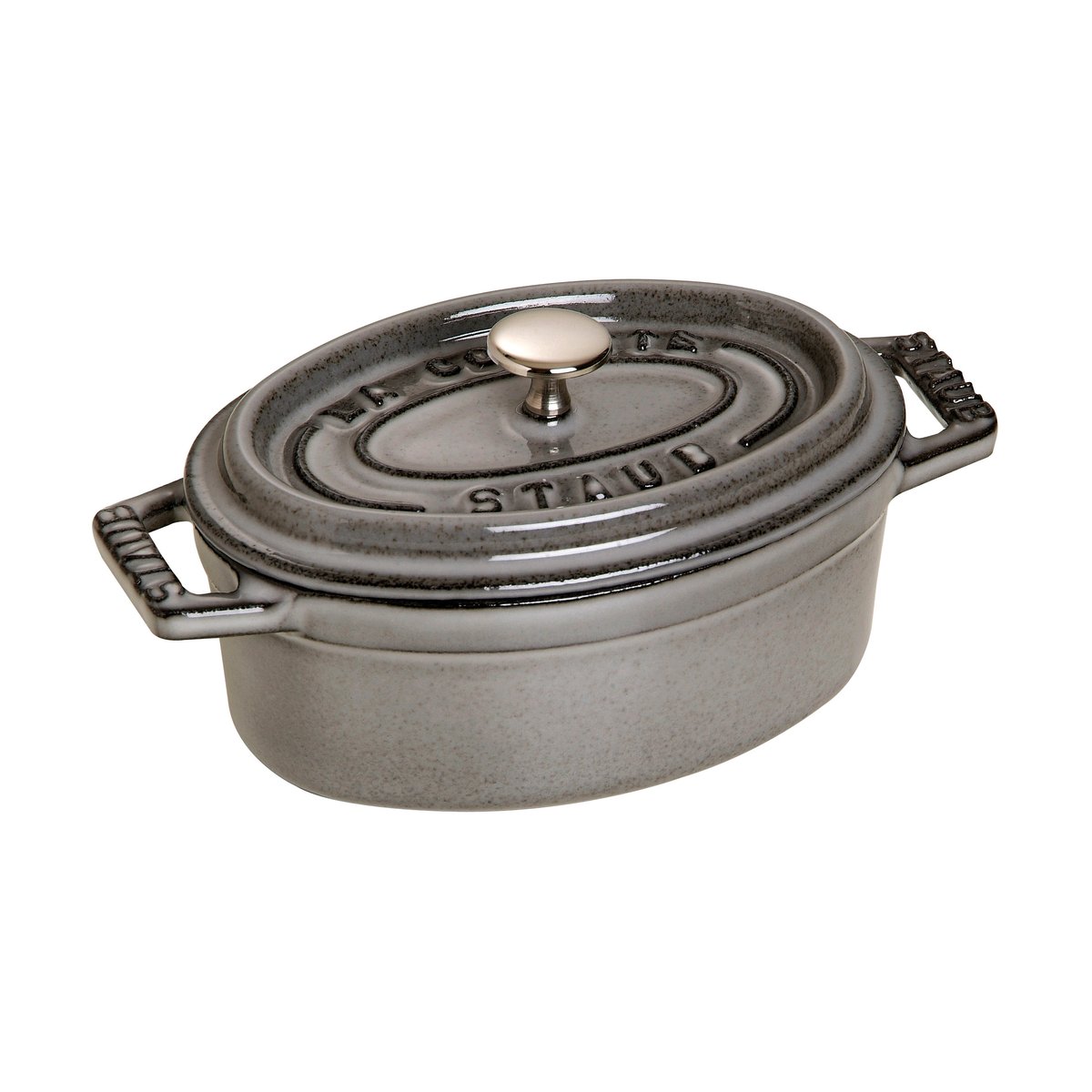 STAUB Staub La Cocotte oval minigryte støpejern 0,25 L Grafittgrå