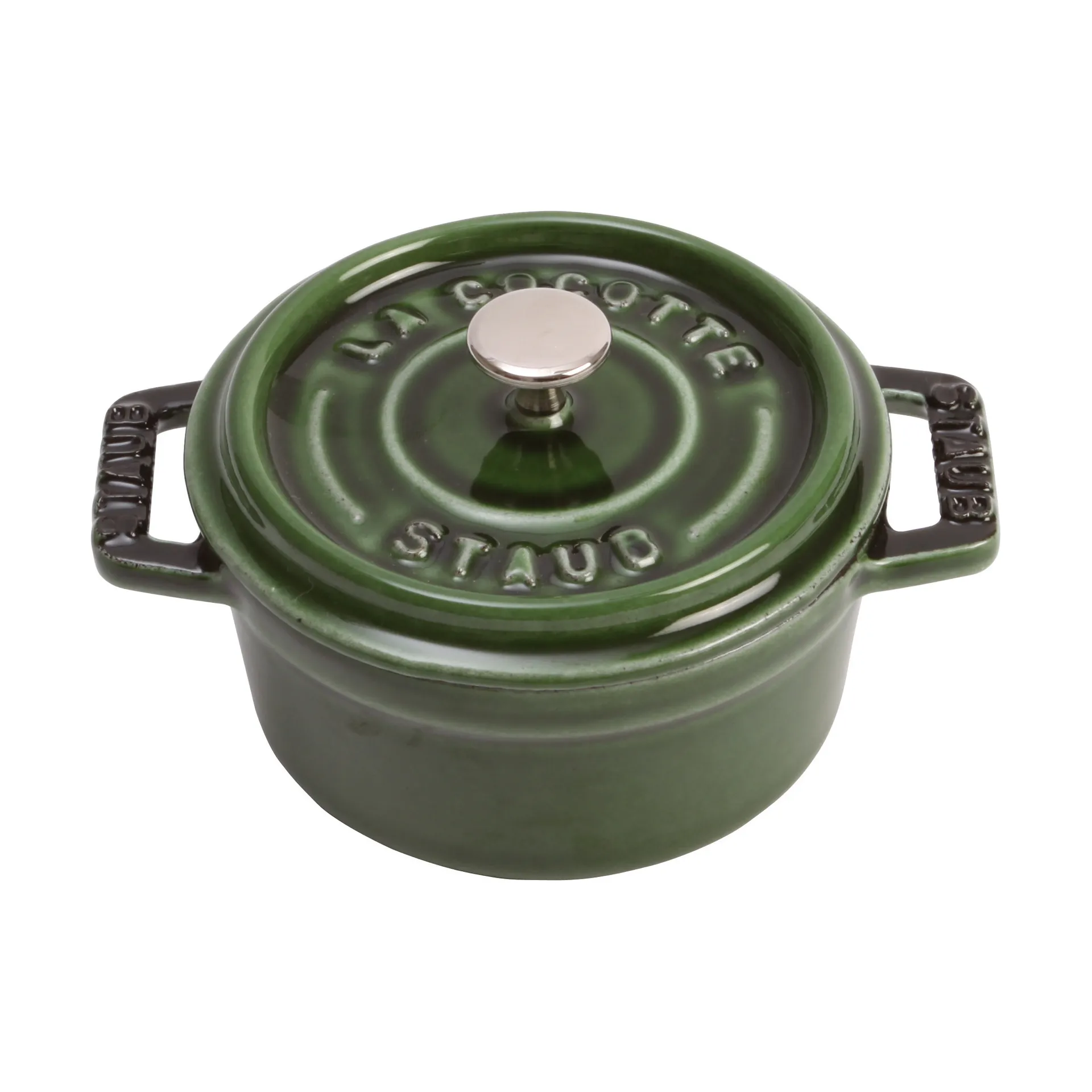 Staub La Cocotte rund gryte støpejern 0,25 L, Basilikagrønn STAUB