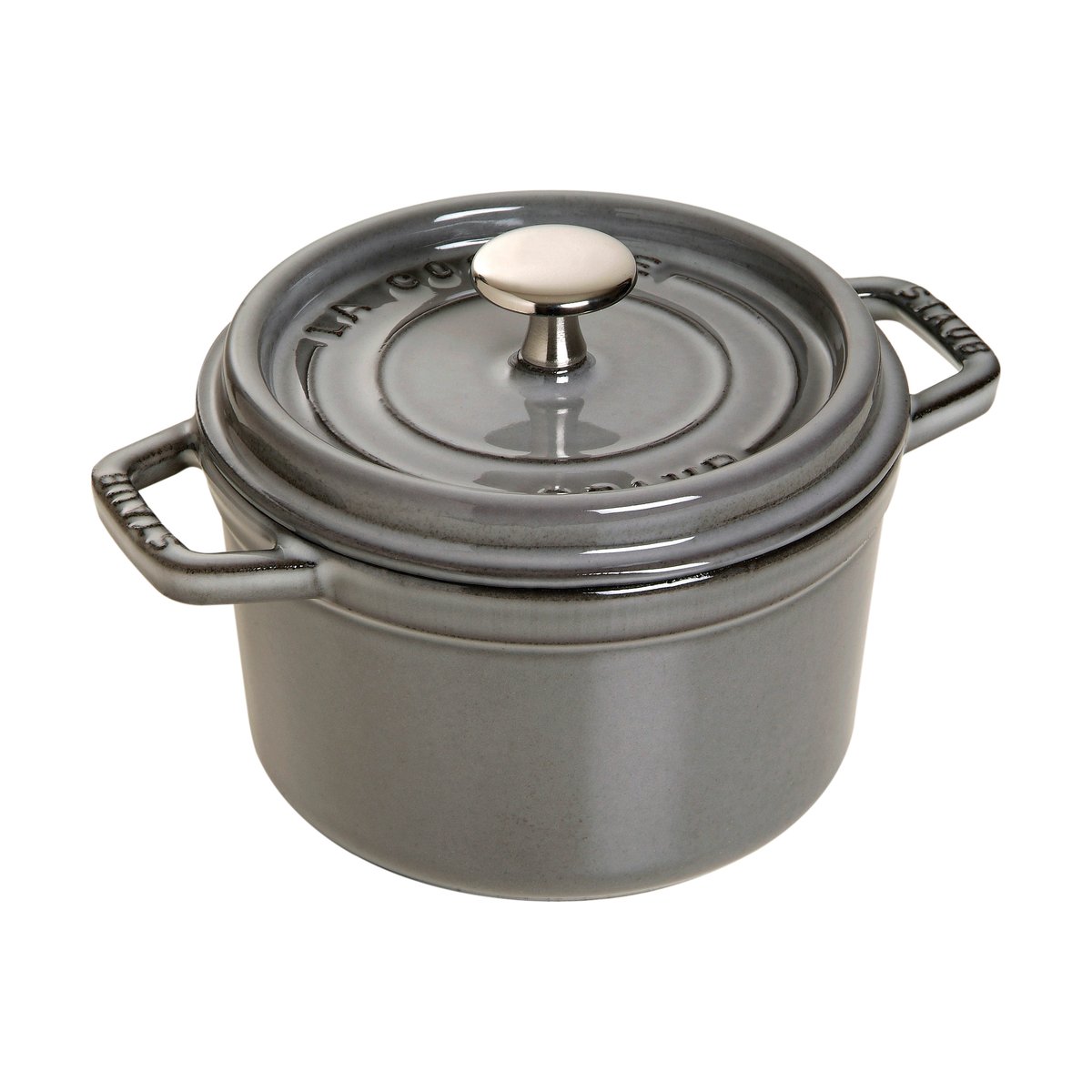 STAUB Staub La Cocotte rund gryte støpejern 1,2 L Grafittgrå