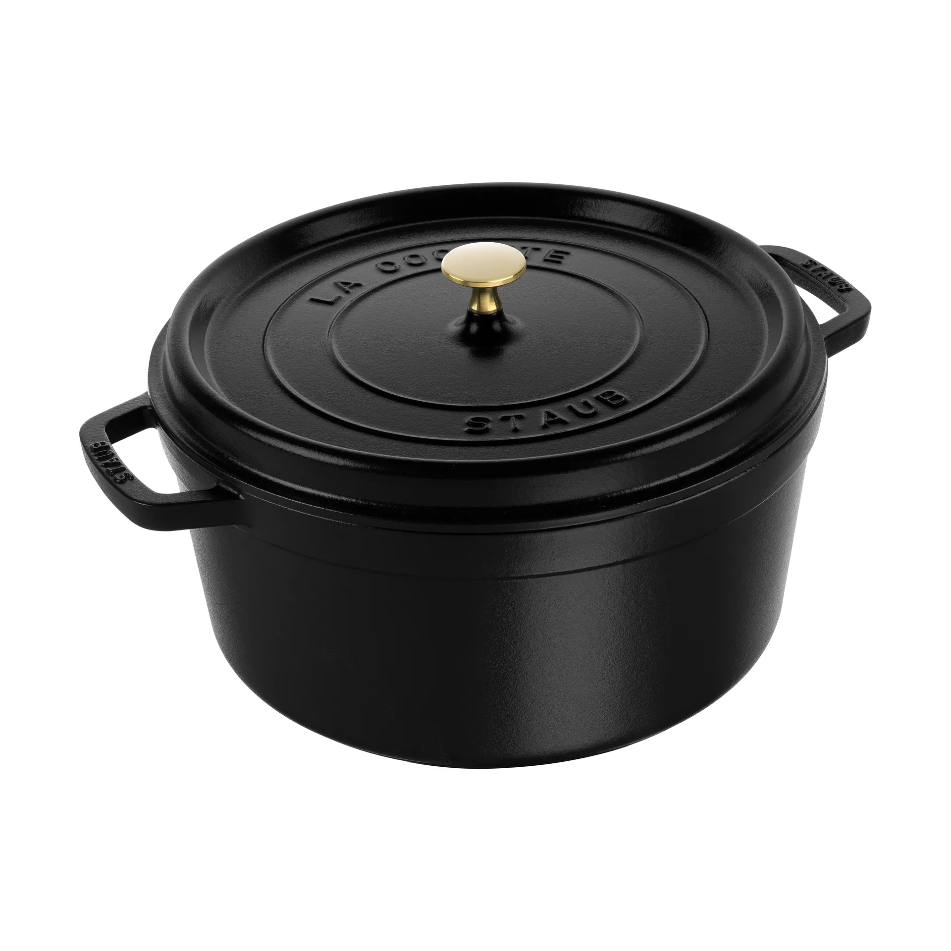 Staub La Cocotte rund gryte støpejern 12,6 L, Svart STAUB