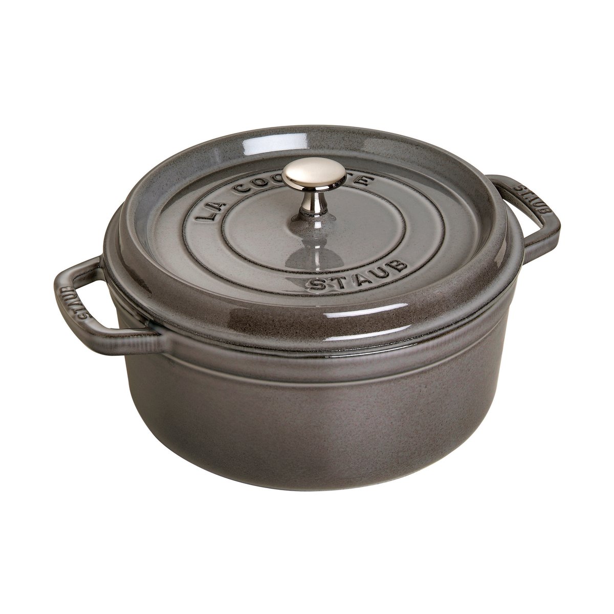 STAUB Staub La Cocotte rund gryte støpejern 1,7 L Grafittgrå