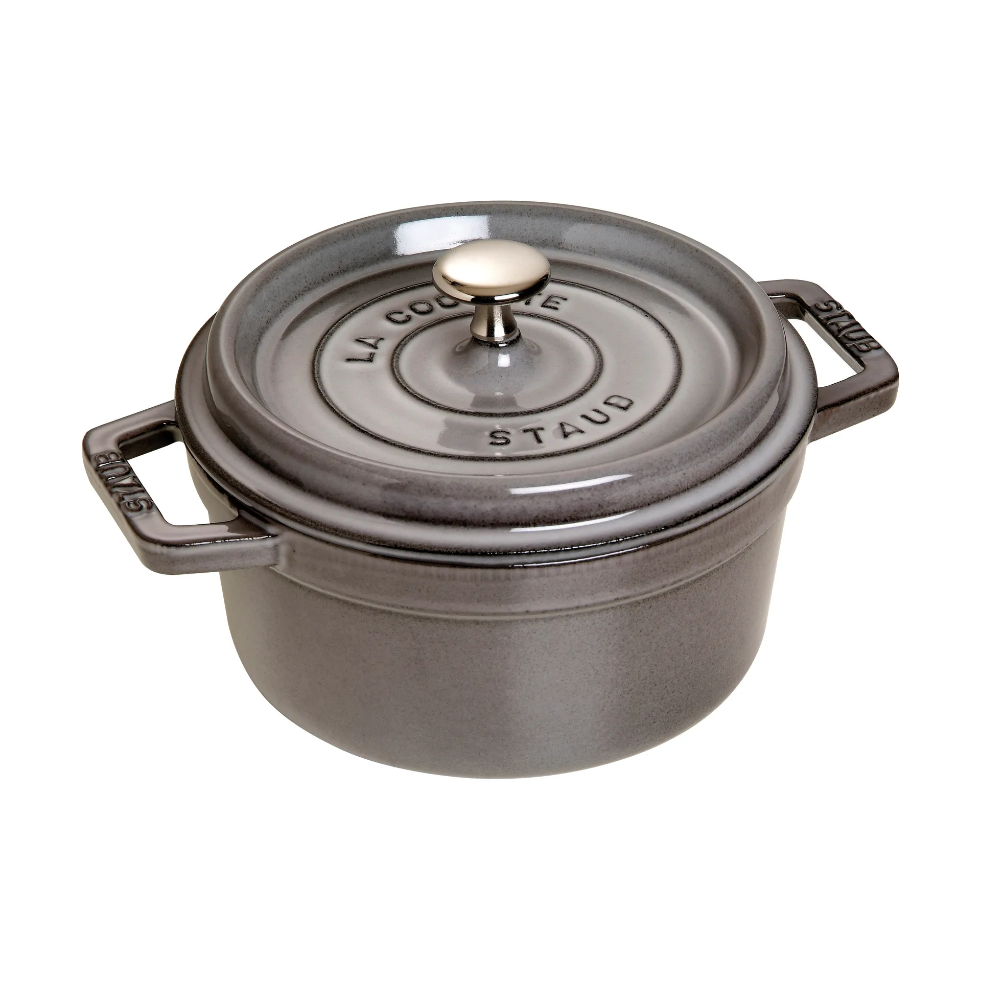 Staub La Cocotte rund gryte støpejern 2,2 L, Grafittgrå STAUB
