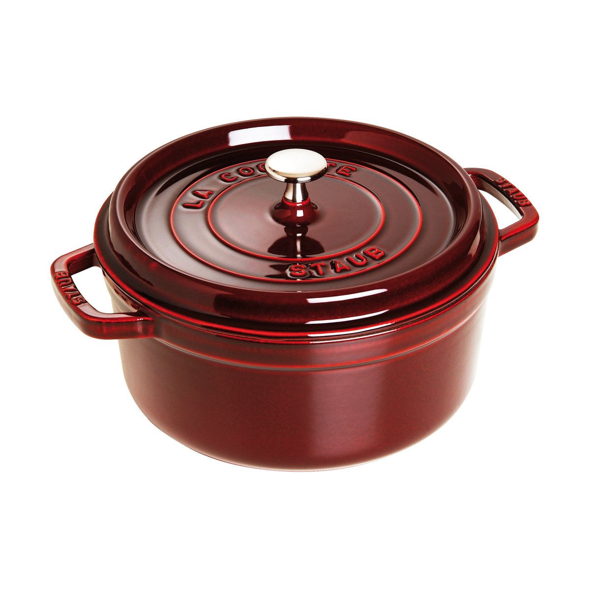 Staub - La Cocotte Rund Gryta Ø 26 cm - Grenadine - Kjeler og kasseroller - Rød