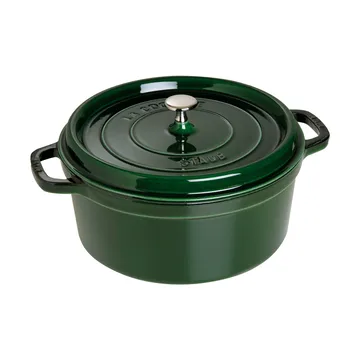 Staub La Cocotte rund gryte støpejern 6,7 L - Basilikagrønn - STAUB