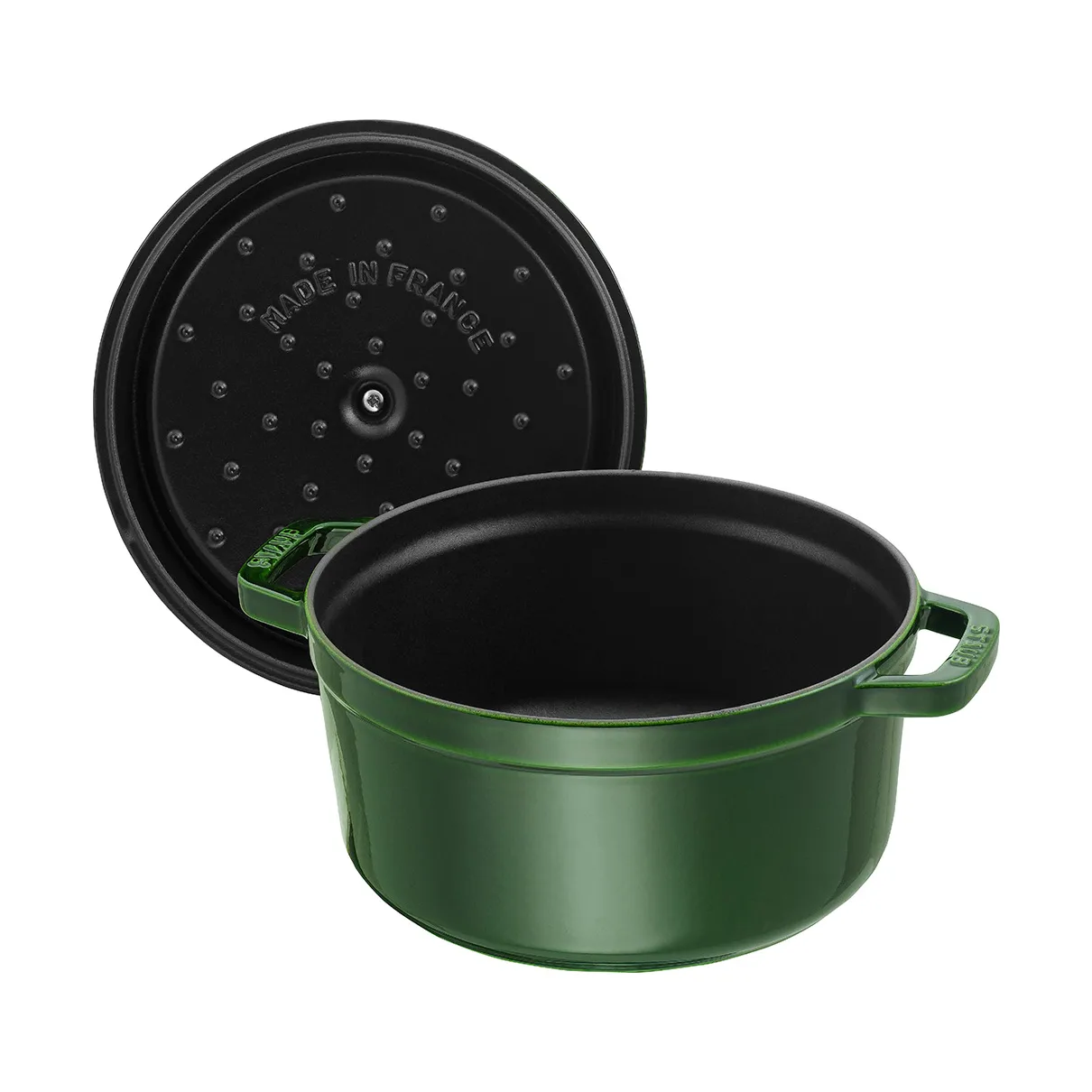 Staub La Cocotte rund gryte støpejern 6,7 L, Basilikagrønn STAUB
