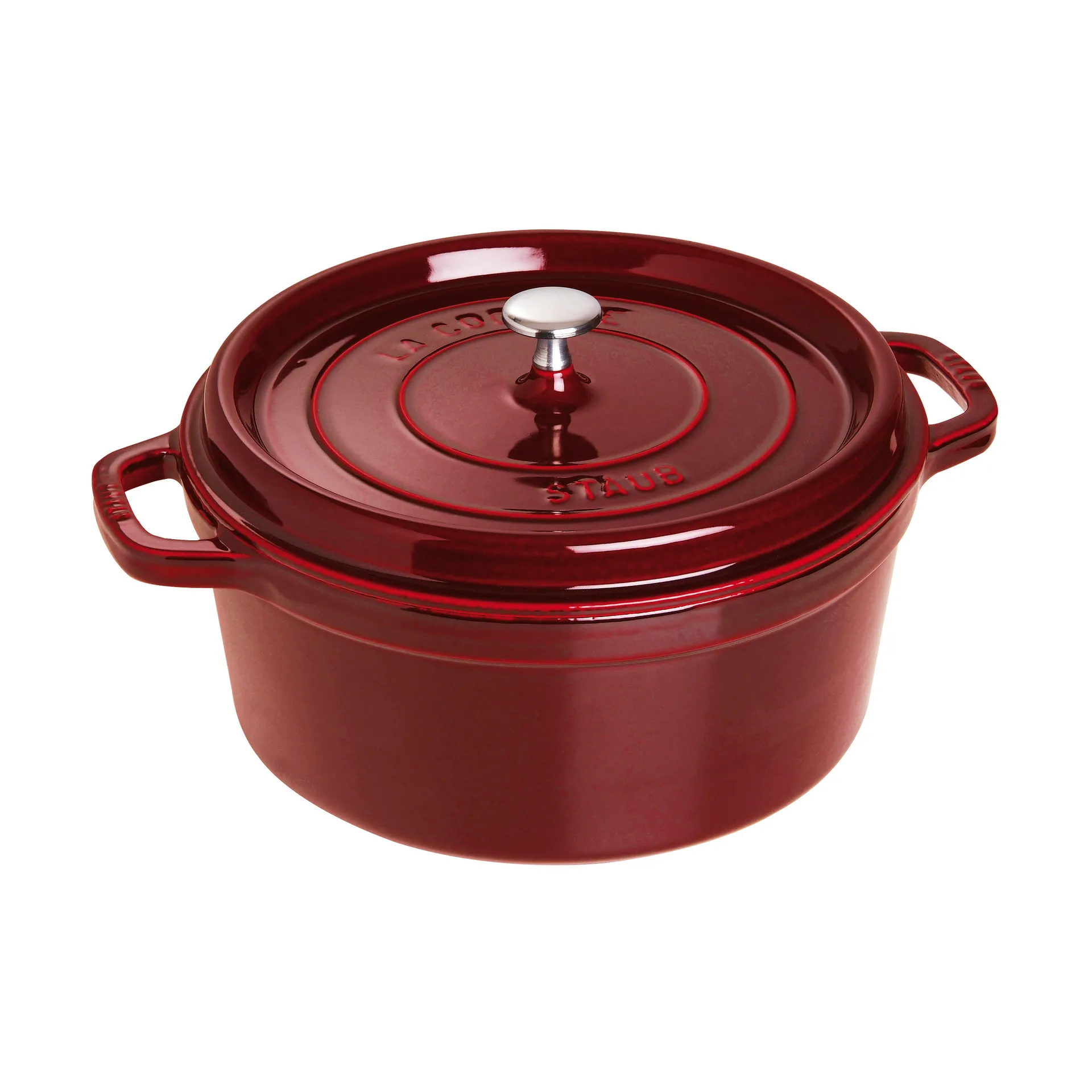 Staub La Cocotte rund gryte støpejern 6,7 L, Grenadinerød STAUB