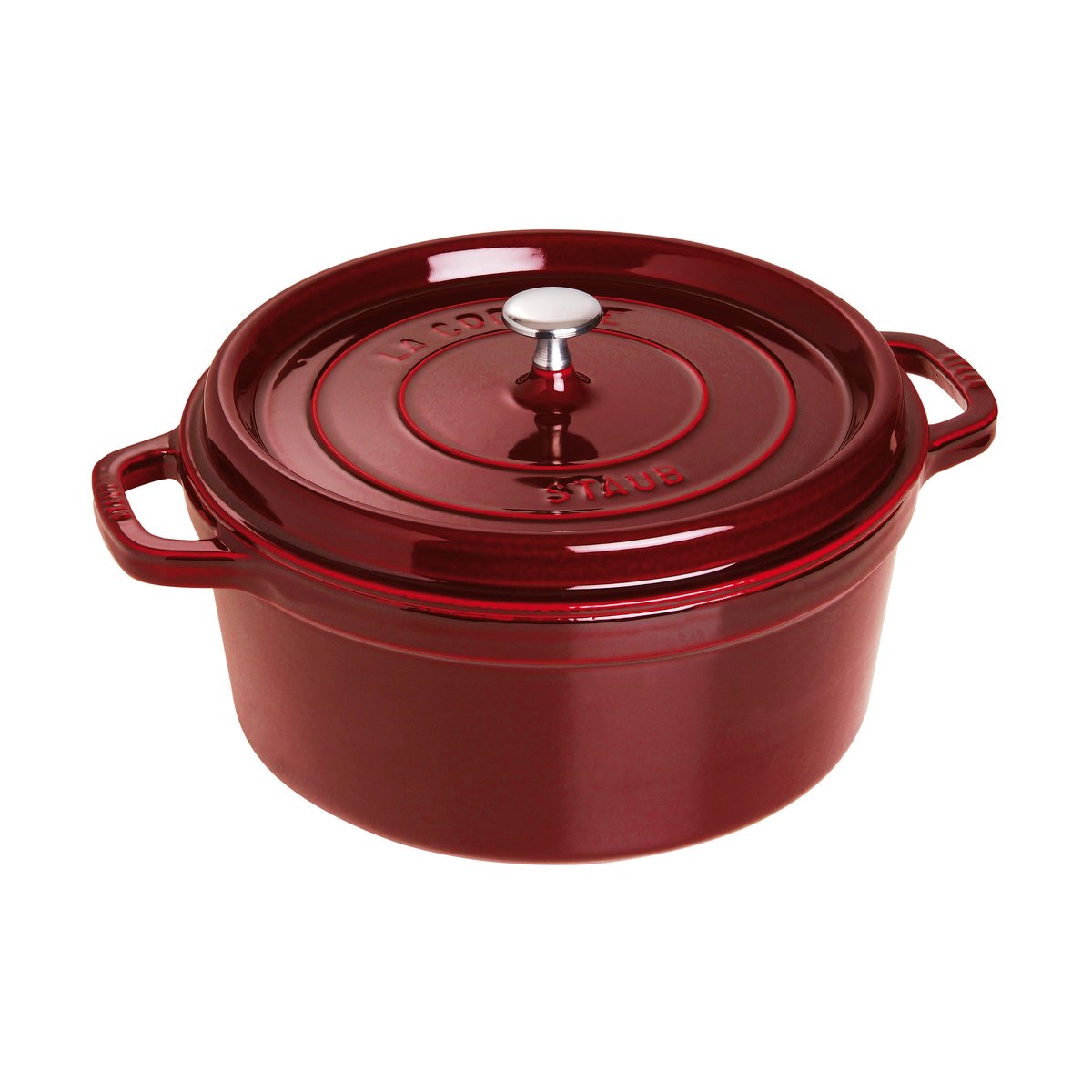 Staub La Cocotte rund gryte støpejern 6,7 L Grenadinerød