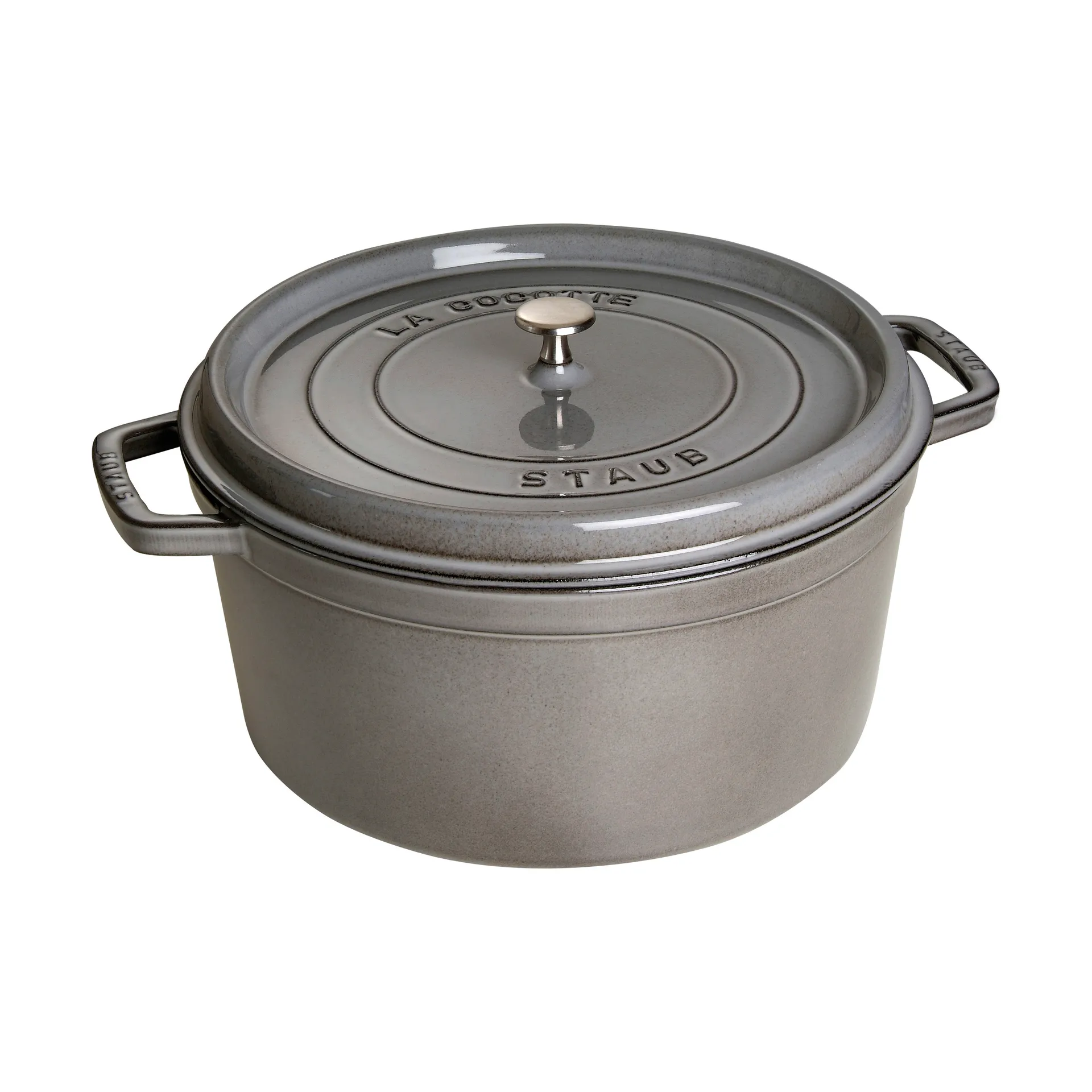 Staub La Cocotte rund gryte støpejern 8,4 L, Grafittgrå STAUB