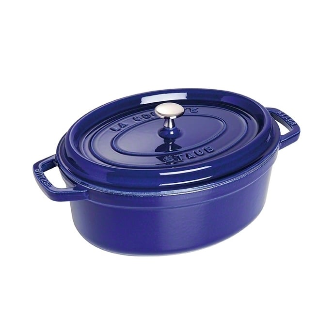 STAUB Staub oval gryte av støpejern, tre lager emalje 4,2 l mørkeblå